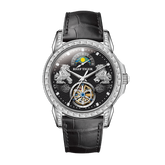 Luxury Men's Diamond Automatic Moon Phase Dress Watch - "Pixiu" RGA1935 Multifunctional Mechanical Tourbillon Style Dial